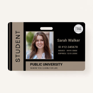 Badge Carte d'étudiant école université beige foncé