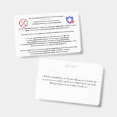 Badge Carte d'exemption de vaccin (Recto et verso)