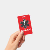 Badge Carte d'identification d'alerte médicale personnal (Manuel / portable)