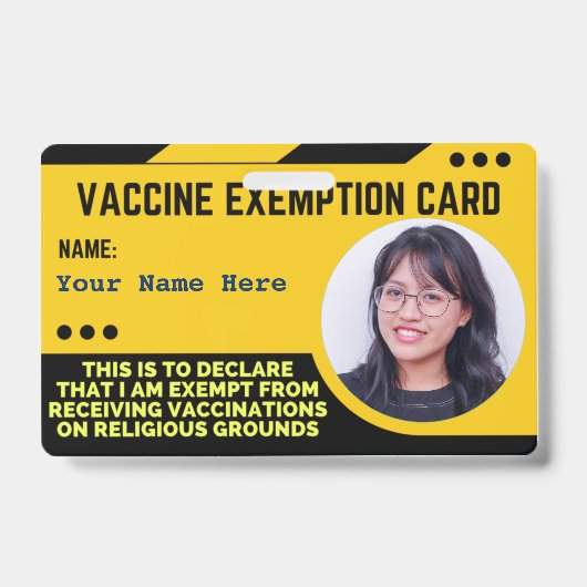 Badge Carte d'identification de dispense religieuse de v (Avant)