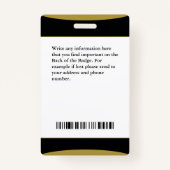 Badge Carte d'identification de logo des employés d'entr (Dos)