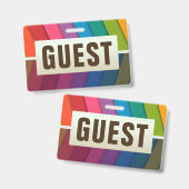 Badge Carte d'identification d'invité (Avant & arrière)