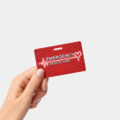 Badge Carte d'identification médicale d'urgence (Manuel / portable)