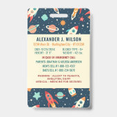 Badge Carte d'identification personnalisée pour enfants  (Arrière)