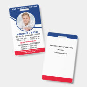 Badge Carte d'identification personnalisée pour enfants  (Avant & arrière)