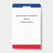 Badge Carte d'identification personnalisée pour enfants  (Arrière)