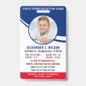 Badge Carte d'identification personnalisée pour enfants  (Avant)
