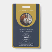 Badge Carte d'identification professionnelle bleue marro (Avant)