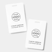 Badge Carte d'identification professionnelle employé per (Avant & arrière)