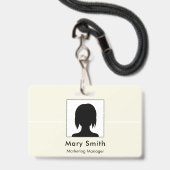 Badge Carte d'identification professionnelle pour employ (Avant avec lanière)