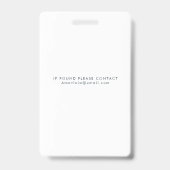 Badge Carte d'identification professionnelle pour femmes (Arrière)