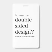 Badge Carte d'identification | Votre design téléchargé (Arrière)