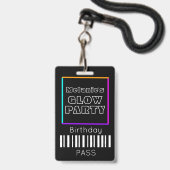 Badge Carte d'identité anniversaire 16 ans néon glow dan (Back with Lanyard)