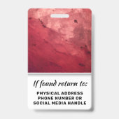 Badge Carte d'identité avec code-barres pour le personne (Arrière)