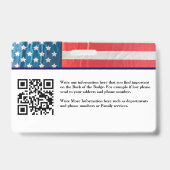 Badge Carte d'identité avec code QR pour pompier  (Arrière)