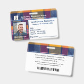 Badge Carte d'identité avec photo de l'employé et code-b (Avant & arrière)