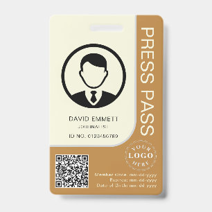 Badge Carte d'identité avec photo et code QR pour un acc