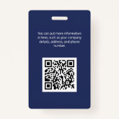 Badge Carte d'identité bancaire Coldwell Blue (Dos)