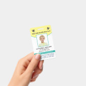 Badge Carte d'identité bébé avec photo et nom (Manuel / portable)