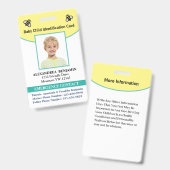 Badge Carte d'identité bébé avec photo et nom (Avant & arrière)