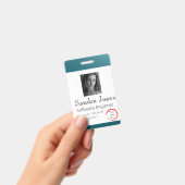 Badge Carte d'identité bleue Turquoise (Vertical/Portrai (Manuel / portable)