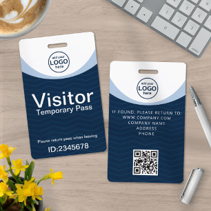Badge Carte d'identité Blue Corporate Visitor Pass avec