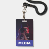 Badge Carte d'identité Blue Media All Access Pass (Avant avec lanière)