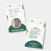 Badge Carte d'identité classique moderne simple étudiant (Avant & arrière)