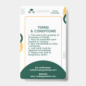 Badge Carte d'identité classique moderne simple étudiant (Arrière)