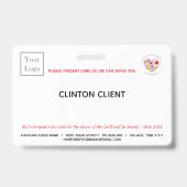 Badge Carte d'identité client d'une organisation caritat (Arrière)