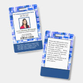 Badge Carte d'identité Code barre Photo moderne (Avant & arrière)