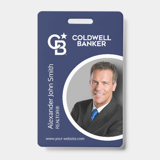 Badge Carte d'identité Coldwell Banker Bleue (Avant)
