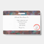 Badge Carte d'identité colorée (Horizontale) (Arrière)