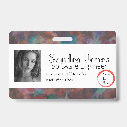 Badge Carte d'identité colorée (Horizontale) (Avant)