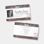 Badge Carte d'identité colorée (Horizontale) (Avant & arrière)