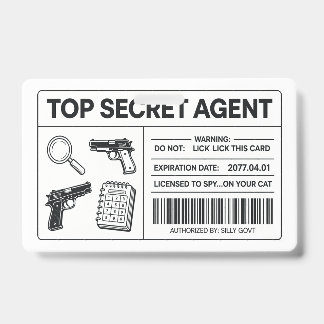 Badge Carte d'identité d'agent secret personnalisée | Ob