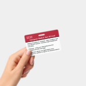 Badge Carte d'identité d'alerte Médicale d'urgence perso (À main)