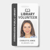Badge Carte d'identité de bénévole de bibliothèque (Avant)