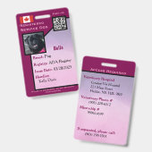 Badge Carte d'identité de chien de service insigne verti (Avant & arrière)