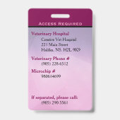 Badge Carte d'identité de chien de service insigne verti (Arrière)