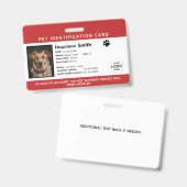 Badge Carte d'identité de chien éditable, Logo de chien (Avant & arrière)