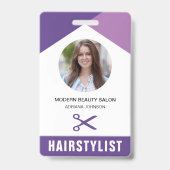 Badge Carte d'identité de coiffeur de salon de beauté no (Avant)