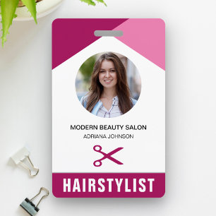 Badge Carte d'identité de coiffeur de salon de beauté no