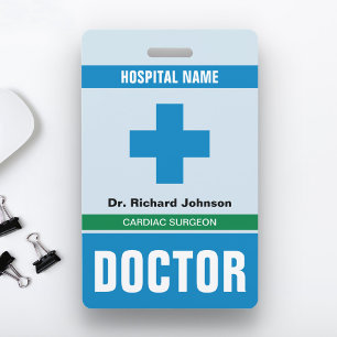 Badge Carte d'identité de docteur à nom personnalisé