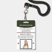 Badge Carte d'identité de fille pour enfant en cas d'urg (Front with Lanyard)