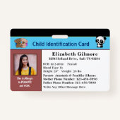Badge Carte d'identité de fille pour enfant Personnalise (Devant)
