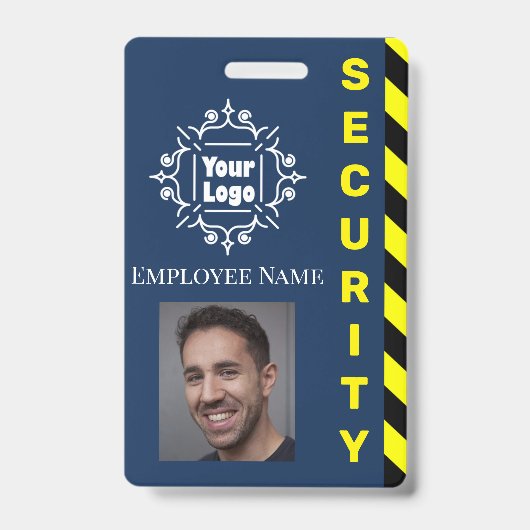 Badge Carte d'identité de garde de sécurité bleu de caut (Avant)