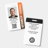 Badge Carte d'identité de garde de sécurité professionne (Avant & arrière)