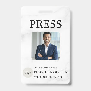 Badge Carte d'identité de journaliste de presse photogra