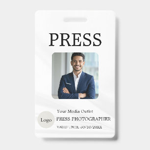 Badge Carte d'identité de journaliste photographe de pre